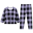 thumbnail image 1 of TOOYOU Girls Sleepwear 2 Pack Pajamas Kids Baby Plaids Print Pjs Winter Coats Pants Outfits Set Sweet Girl Lightweight Pyjamas Size 2-3 Years Light, 1 of 3