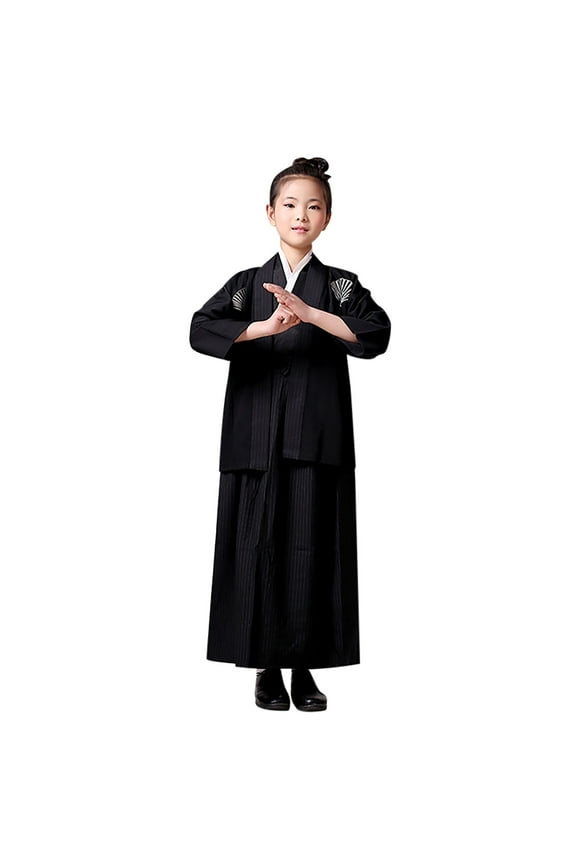 Girls Sleepwear 2 Pack Pajamas Traditional Dress Kimono Robe For Kids Yukata Kimono Anime Robe Sweet Girl Relaxing Casual Pyjamas Size 9-10 Years Black