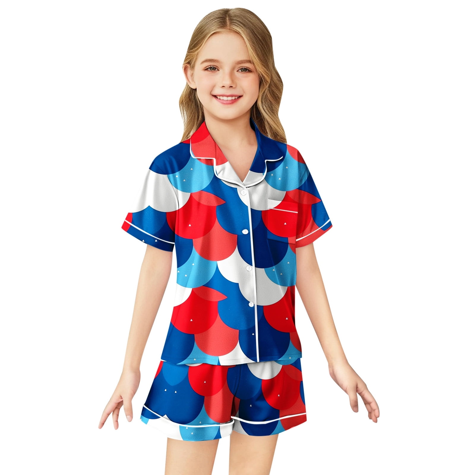 Magnolia Baby Fun Filled July 4th Patriotic Print Bamboo Short Pajamas