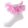 thumbnail image 1 of TOOYOU Girls Socks Girls Socks Toddler Girls Double Lace Socks With Ripple And Big Ruffle For And Kids Size 1-3 Years, 1 of 3