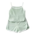 thumbnail image 1 of TOOYOU Girls Summer Outfit Sets Children'S Vest Set Sleeveless Loose Thin Vest Shorts Two-Piece Set Girls Matching Outfits Size 18 -24 Months Light Green, 1 of 3