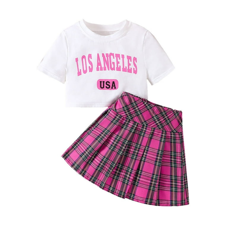 TOOYOU Girls Summer Outfit Sets Comfortable Cute City Printed T