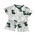 thumbnail image 1 of TOOYOU Girls Summer Outfit Sets Short Sleeved T Shirt Shorts Set Two Piece Set For Infant Girls Playtime Outfits Size 18 -24 Months Army Green, 1 of 3