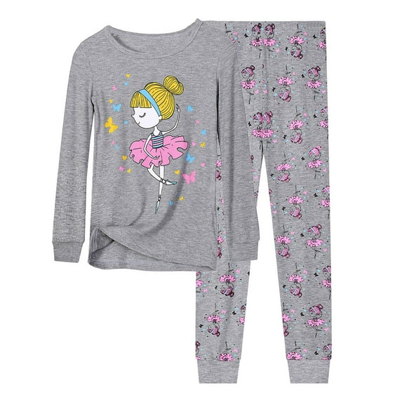 TOOYOU Girls Summer Outfit Sets Toddler Kids Baby Cartoon Printed Cute Casual T Shirt Grid Shorts Outfits Girls Playtime Outfits Size 8-9 Years Grey