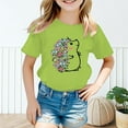 thumbnail image 1 of TOOYOU Girls T-Shirt Kid Cute Little Hedgehog Graphic Round Neck Short Sleeve Base Shirts Girls Basics Cute Clothes Green Size 11-12 Years, 1 of 5