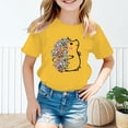 thumbnail image 1 of TOOYOU Girls T-Shirt Kid Cute Little Hedgehog Graphic Round Neck Short Sleeve Base Shirts Toddler Breathable Fit Tops Yellow Size 9-10 Years, 1 of 5