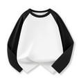 thumbnail image 1 of TOOYOU Girls T-Shirt Kids Baby Boys Long Sleeve Shirts Raglan Shirt Baseball Tee Tops children Summer Basic Tee Black Size 2-3 Years, 1 of 3