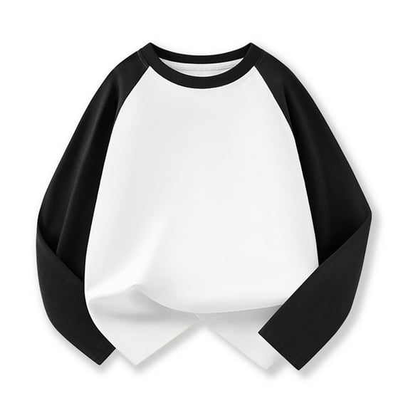 TOOYOU Girls T-Shirt Kids Baby Boys Long Sleeve Shirts Raglan Shirt Baseball Tee Tops children Summer Basic Tee Black Size 2-3 Years