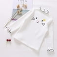 thumbnail image 1 of TOOYOU Girls T-Shirt Long Sleeve Ruffle Cat Print Top Shirts Casual Tee Toddler Breathable Fit Tops White Size 5-6 Years, 1 of 5