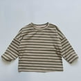 thumbnail image 1 of TOOYOU Girls T-Shirt Striped Long Sleeved Round Neck Casual Tee Children'S Clothing Top children Summer Basic Tee Green Size 12-18 Months, 1 of 7