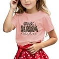 thumbnail image 1 of TOOYOU Girls Top Summer T-Shirt Children'S Casual Short Sleeved Tee Mother'S Day Letter Print Round Neck T Shirt Size 10-11 Years Pink, 1 of 4