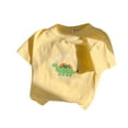 thumbnail image 1 of TOOYOU Girls Top Summer T-Shirt Cute Fashion Printed Round Neck Short Sleeve Tee Comfortable Casual Loose T Shirt Tops Size 6-7 Years Yellow, 1 of 3