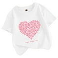 thumbnail image 1 of TOOYOU Girls Top Summer T-Shirt Heart Print Short Sleeve Tee Casual Top Size 12-13 Years White, 1 of 3