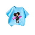 thumbnail image 1 of TOOYOU Girls Top Summer T-Shirt Kid Cute Graphic T Shirt Casual Round Neck Short Sleeve Top Size 11-12 Years Blue, 1 of 3