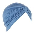 thumbnail image 1 of TOOYOU Hijab Braid Silky Turban Hats For Women Cancer Chemo Beanies Cap Headwrap Headwear Blue, 1 of 6