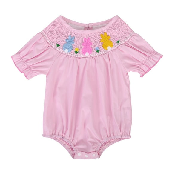 TOOYOU Girls Bodysuits Long Sleeve Plaid Cartoon Embroider Romper Girl Clothes Skin Friendly Playsuit Size 0-3 Months Pink