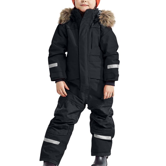 TOOYOU Kids Snowsuit Colorful One Piece Set Unisex Boys And Girls Ski Suit Coveralls Waterproof Heavyweight Insulated Ski Jacket Removable Hat Winter Warm Jumpsuits Overalls Size 4-5 Years
