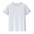 thumbnail image 1 of TOOYOU Kids T Shirts Short Sleeve Plain Tops Tees Unisex Toddler Children Crew Neck T Shirt Toddler Breathable Fit Tops White Size 4-5 Years, 1 of 4