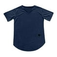 thumbnail image 1 of TOOYOU Men's T-Shirt Plus Size V Neck Short Sleeves Solid Color Summer Shirt Mens Fashion Trendy Tees Blue, 1 of 3