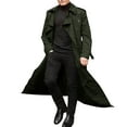 thumbnail image 1 of TOOYOU Mens Anorak Jacket Autumn And Winter Long Trench Coat Double Breasted Coats Belt Loose Jacket Popular Top Green, 1 of 5