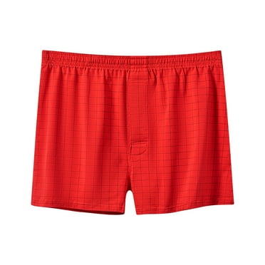 TOOYOU Mens Underwear Comfortable Cotton Boxer Briefs Breathable And Skin Friendly Underpant Red