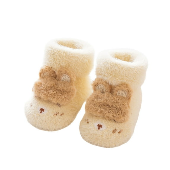 TOOYOU Nfant Baby Slippers Girls Boys Booties Warm Baby Socks Shoes Crib Shoes Baby Footwear Prewalkers Size 6-12 Months