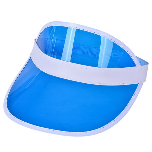 Sun Visor Hats Plastic Visor Caps Uv Protection Poker Visor Hat Colorful Unisex Sun Visors For Women Men Blue