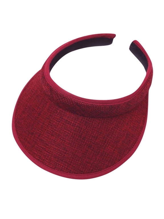 Sun Visor Hats Sport Wear Athletic Wide Brim Sun Visor Caps Adjustable Sun Protection For Women Men Beach Cap Red