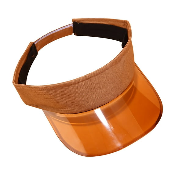 TOOYOU Sun Visors Hats Adjustable Beach Golf Cap Clear Visor Hats For Women Men Uv Protection Translucent Hat For Outdoor Brown