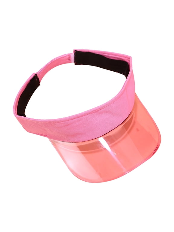 Sun Visors Hats Adjustable Beach Golf Cap Clear Visor Hats For Women Men Uv Protection Translucent Hat For Outdoor Pink