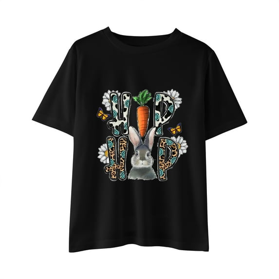 TOOYOU Toddler Boys T Shirt Easter Bunny Prints Short Sleeve Shirts Kids Solid Color Casual Tee Tops Relaxed Fit Tops For Toddler Blue Size 5-6 Years