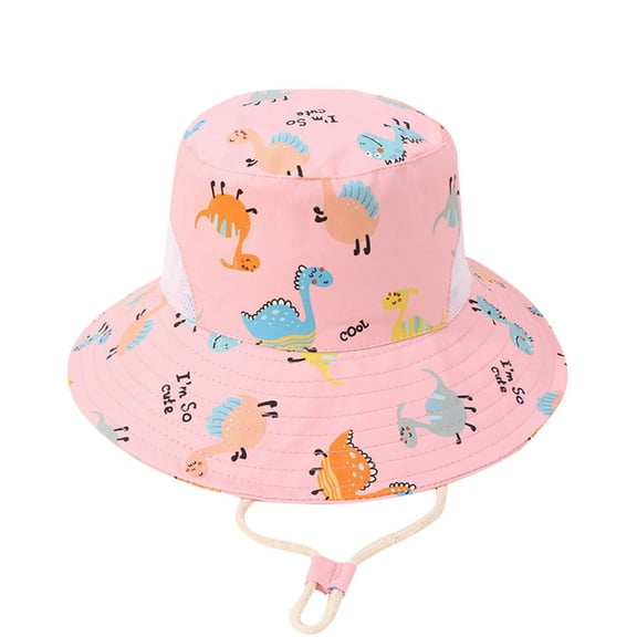 TOOYOU Toddler Bucket Hat Kids Adjustable Chin Strap Sun Hats Summer Spring Sun Hat Cute Cartoon Outdoor Beach Bucket Cap