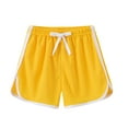 thumbnail image 1 of TOOYOU Toddler Girls Casual Shorts Drawstring Elastic Waist Solid Color Athletic Shorts Kids Beach Shorts Versatile Shorts For Girls Size 7 Year-8 Year Yellow, 1 of 6