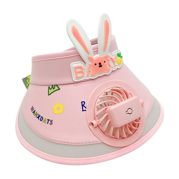 TOOYOU Toddler Hat Fashionable Summer Usb Charging Children'S Fan Outdoor Cartoon Boys And Girls Rabbit Big Brim Sun Hat