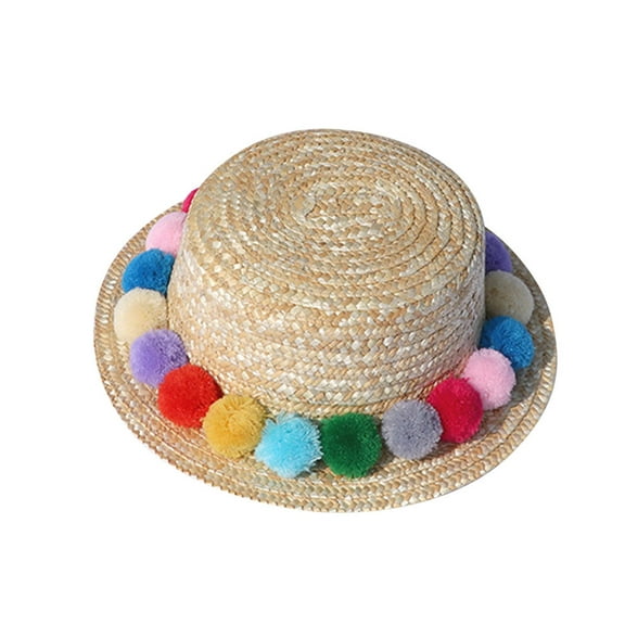 TOOYOU Toddler Hat Summer Parent-Child Women Baby Kids Girl Beach Bow Straw Flat Brim Sun Hat With Wide Brim