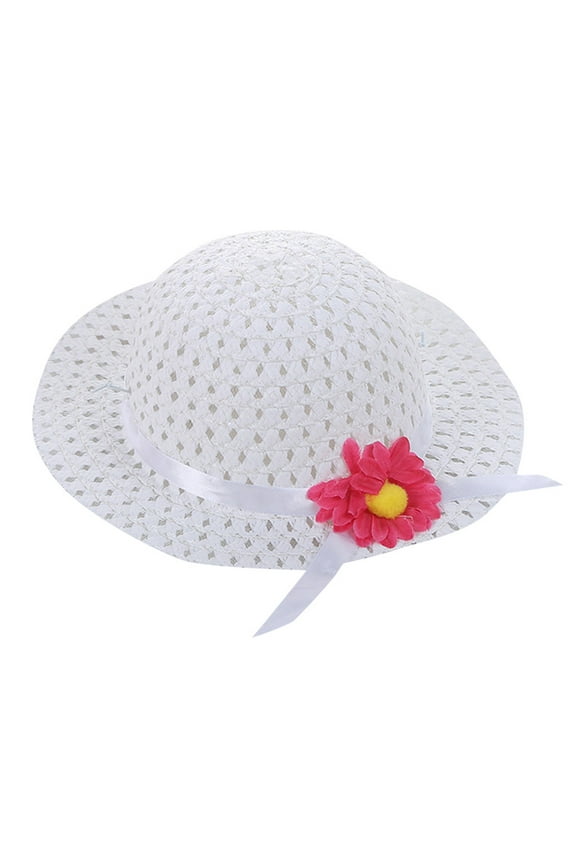 Toddler Hat Visor Beach Hats Kids Baby Sun Hat Flower Floral Girl Summer Straw Kids Hat
