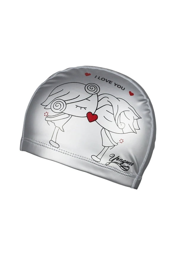 Toddler Swim Cap Cartoon Children'S Pu Swimming Cap And Comfortable Leather Swim Cap For Boys And Girls