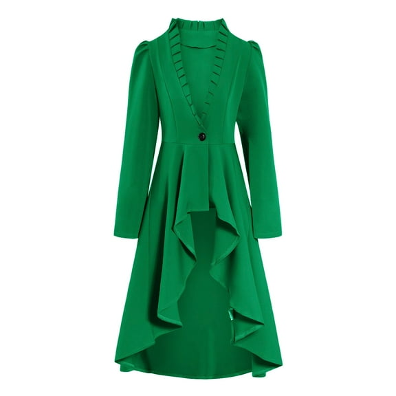 TOOYOU Women Dress Steampunk Jacket Retro Gothic Tailcoat Long Sleeved Tailcoat Shirt