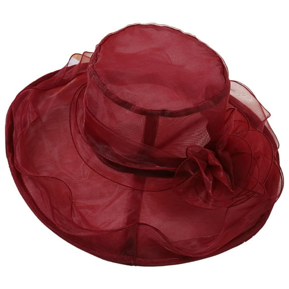 TOOYOU Women Kentucky Derby Hats Organza Tea Party Dress Hat Wide Brim