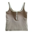 thumbnail image 1 of TOOYOU Women Tank Tops Summer Casual Sleeveless Cami Tops Adjustable Thin Strap Basic Built-In Shelf Tank Top Streetwear Racerback Tanks, 1 of 5
