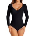 thumbnail image 1 of TOOYOU Women's Surfing Wetsuit Swimwears Rash Guards Long Sleeve Swimsuit Printed Zipper One Piece Surfing Suit Bathing Suit Black, 1 of 7