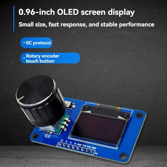 TOP! 0.96 Inch OLED Display Module with Buttons EC11 Rotary Encoder IIC Interface LCD Screen