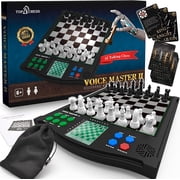 TOP 1 CHESS Classic Voice Master Electronic Chess Set, Ages 6+, 1-2 Players, Improve Skills with Chess Games