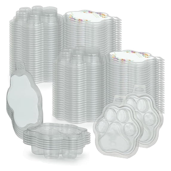 TOP! 100 Pack Wax Melts, Cat'S Transparent Empty Plastic Melt Container for CorelessTart Candles