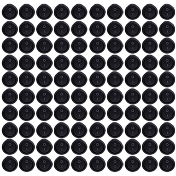 TOP! 100PCS Round Rocker Power Switch 6A 250V AC 2Pin 2Position ON/ Boat Switches SPST Black Button Mini