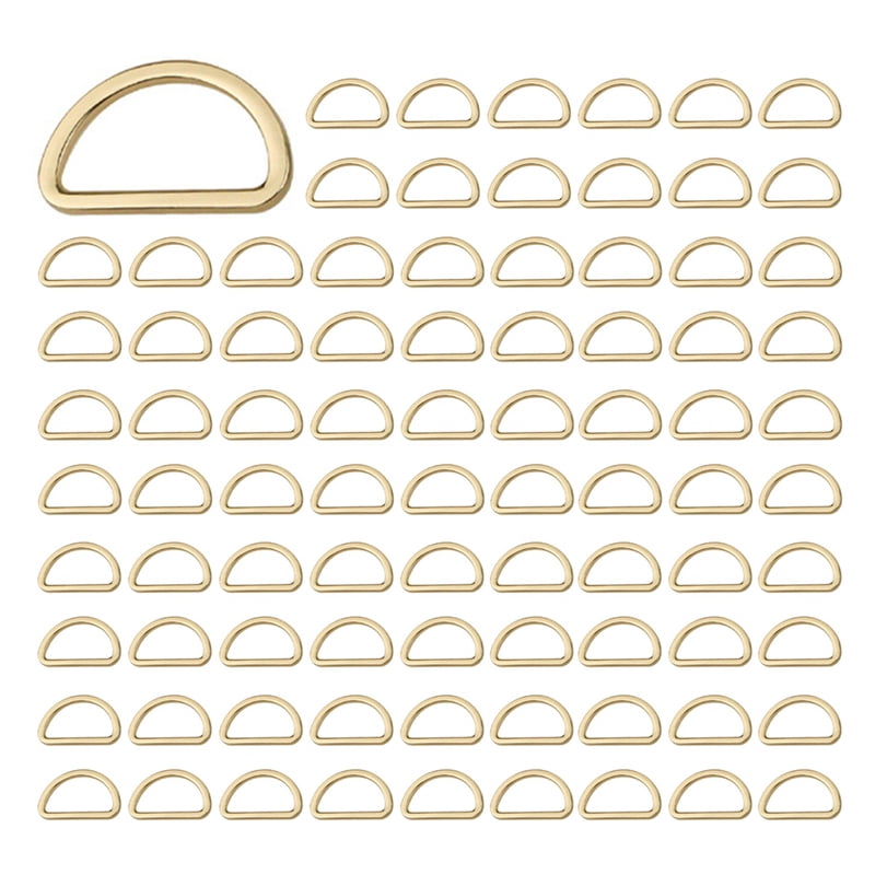 TOP! 100pcs D Ring Metal Adjustable Buckles for Backpacks, Straps, Bags, Dog Collars - DIY Crafting Accessories