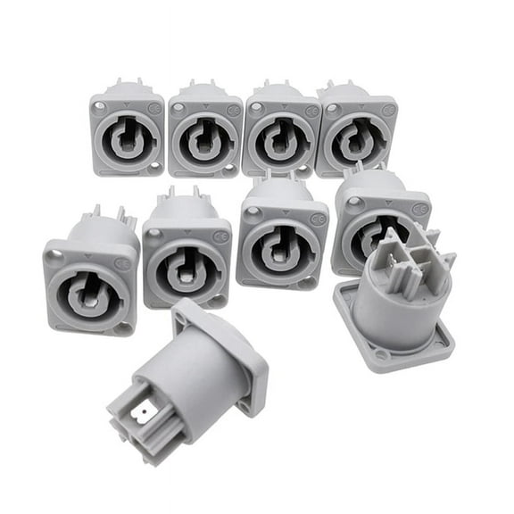 TOP! 10PCS Powercon Connector 3 Pins 20A 250V Power Speaker Panel Socket Female for LED Screen Stage Lighting,Grey