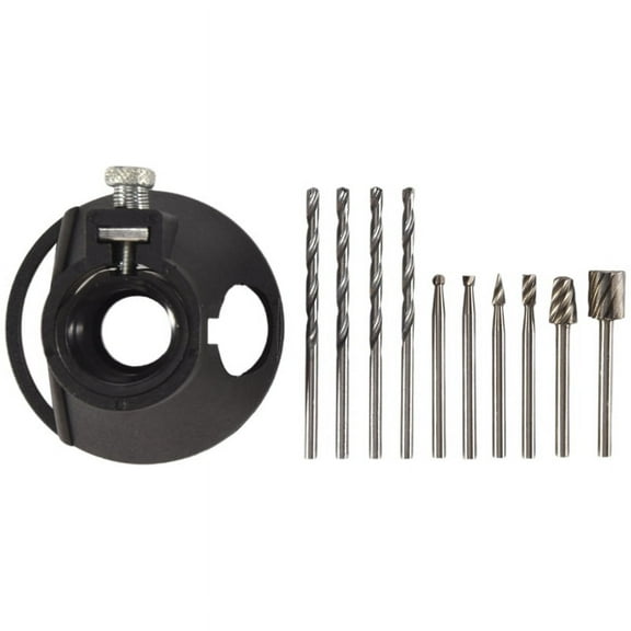 TOP! 11 Pcs Multipurpose Cutting Guide Kit Shank HSS Routing Router Bits and 4Pcs Twist Drill Bit for Rotary Tools