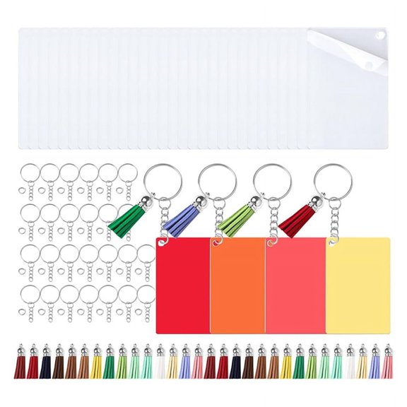 TOP! 120Pcs Sublimation Keychain Blanks Bulk Protective Film Heat Transfer for DIY Handmade