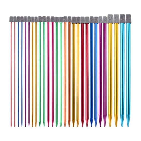 TOP! 14PCS Stainless Steel Knitting Needles Set Pointed Crochet Supplies for Beginners Handmade(2-10mm) 25cm